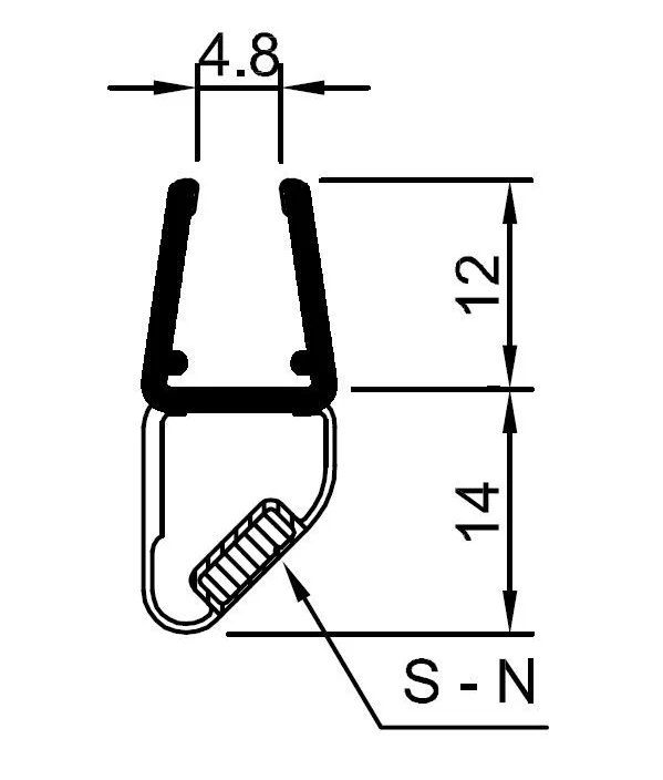 Magneetlijst M6 deur | transparant